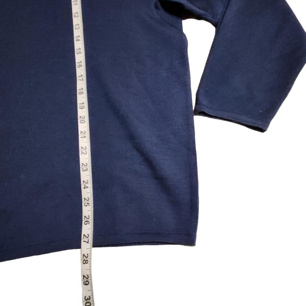 St. Croix Shop Men's Blue 100% Pure Wool Vneck Made in USA Sweatshirt XL E13 - Picture 3 of 7